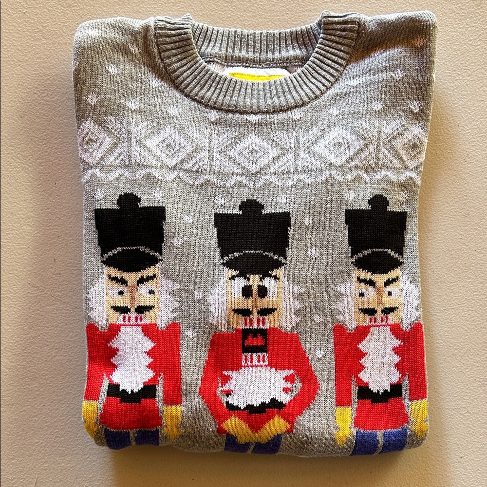 Tipsy Elves Gray Nutcracker Crewneck Sweater (XL)